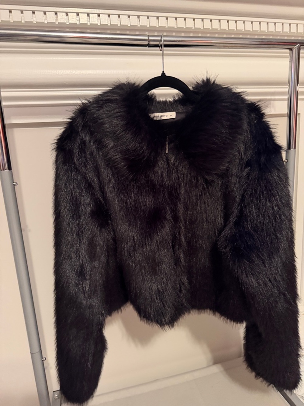Black Faux Fur Jacket - Women's Cozy Short Coat